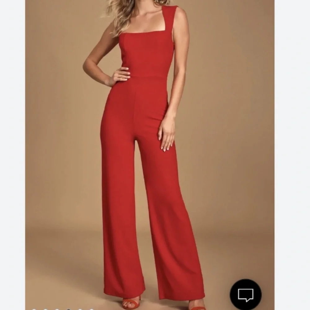Lulus Enticing Endeavors Red Jumpsuit XS - Picture 1 of 5